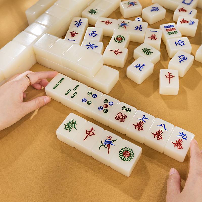 Acrylic's hand rubbing mahjong high -end solid classic old sparrow brand Hong Kong high -end export ivory white