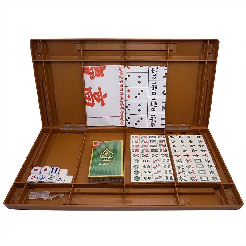 Upgraded version of mini Mahjong Six -in -One Portable Travel Mahjong Connected Salculus Carving Tourist Tourist Tibetan