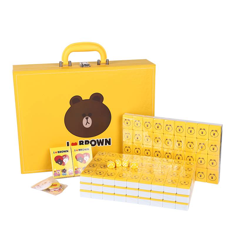 Cartoon home net red yellow hand rubbing Mahjong Bear Mahjong Cute Cute 40/42/44 Sparrow Brand Gift
