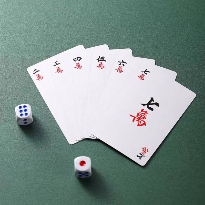 Paper mahjong special poker cards 108 cards 136/144 Zhangjia family thick plastic waterproof mahjong card portable