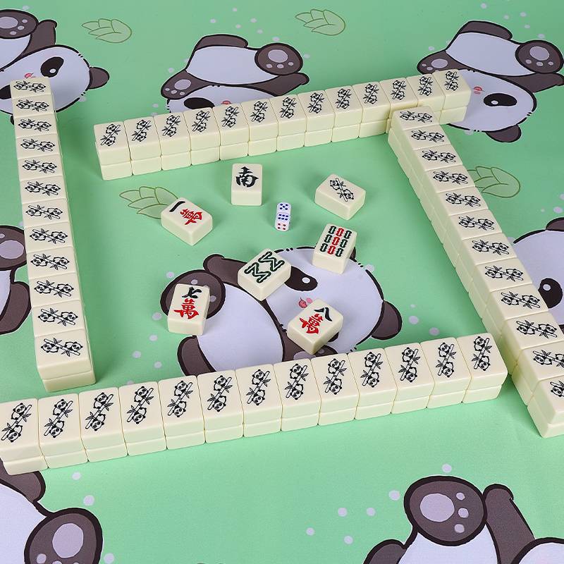 Household cute Cartoon Mahjong Meta ivory Panda Hand rubbing Mahjong 40/42/44 Mahjong Creative Customized Mahjong