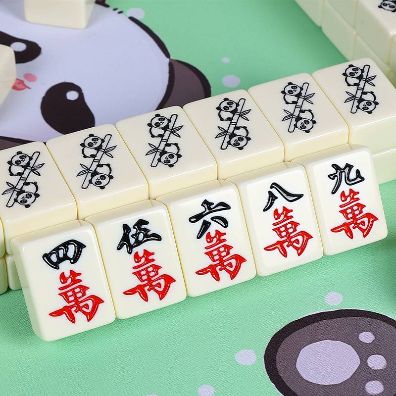 Household cute Cartoon Mahjong Meta ivory Panda Hand rubbing Mahjong 40/42/44 Mahjong Creative Customized Mahjong