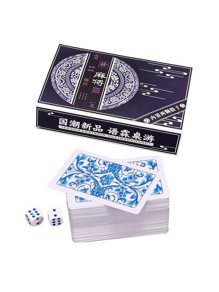 mahjong poker, waterproof, mahjong family with card travel short and small coloured plastic