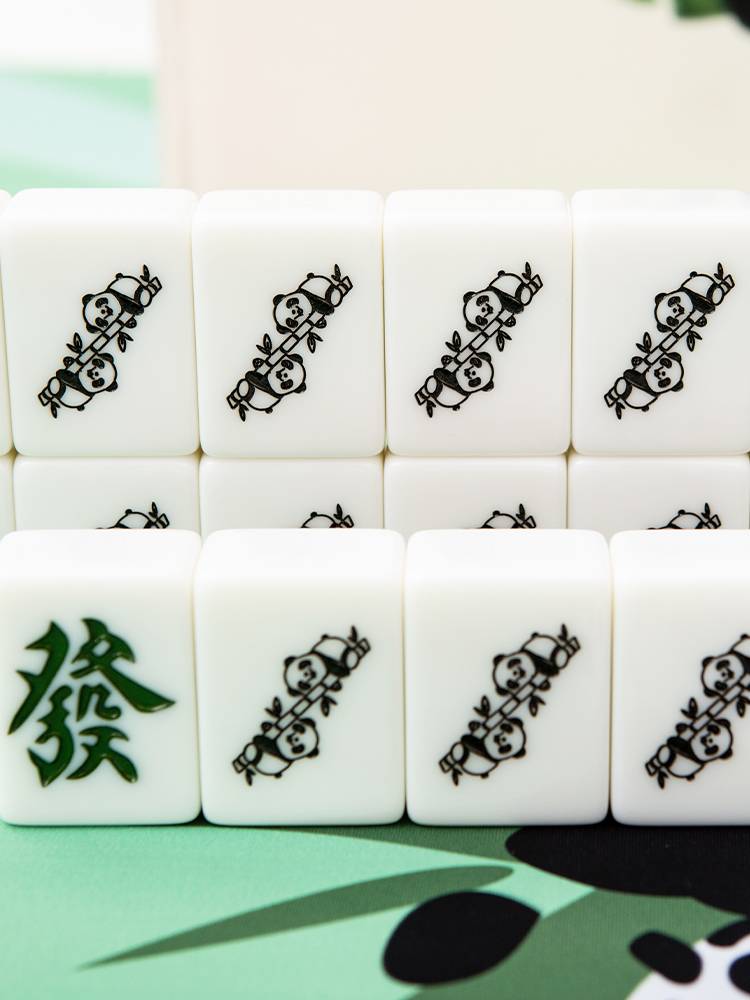 Panda House Rubbing Mahjong Brand 40/42/44 Cartoon Mahjong Dormitory Creative Bell Brand Gift Customization