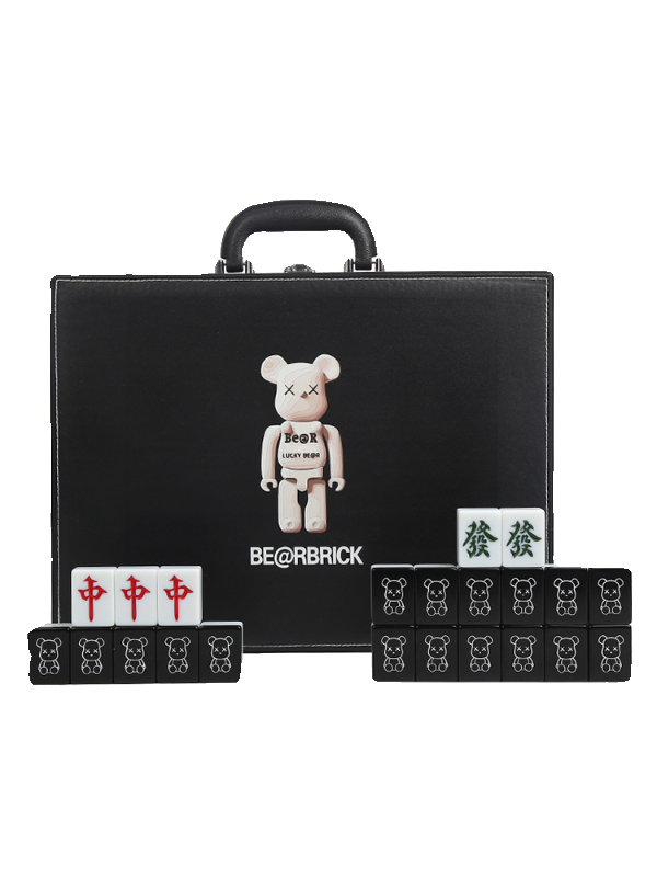Family hand -rubbed Mahjong brand violent bear mahjong brand small middle large dormitory gift mahjong high -value Mahjong