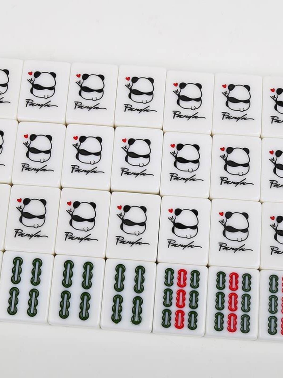mahjong's hand is customised with a mahjong-yu with a white, cute, red, big panda, 40/42/44