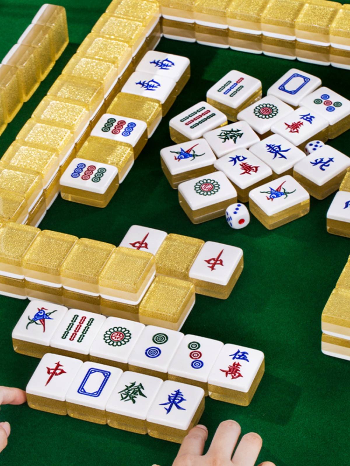 High-quality crystal mahjong home with a gold-colored Hong Kong mahjong mahjong-style medium-sized maclikany gift