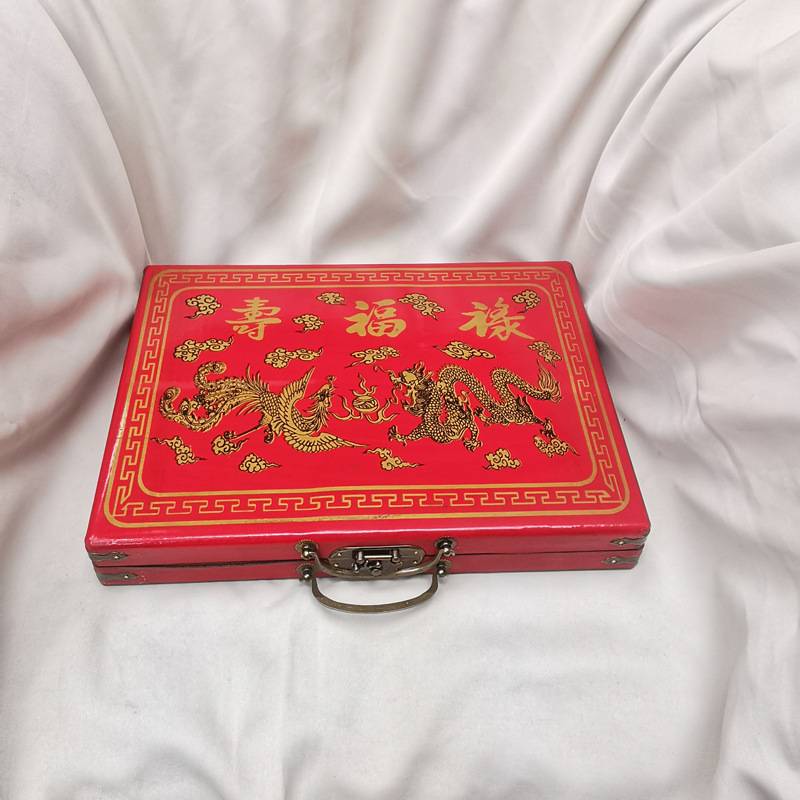 Chinese style characteristic gifts to send foreigners English Mahjong antique retro Mahjong box boutique set tourism portable