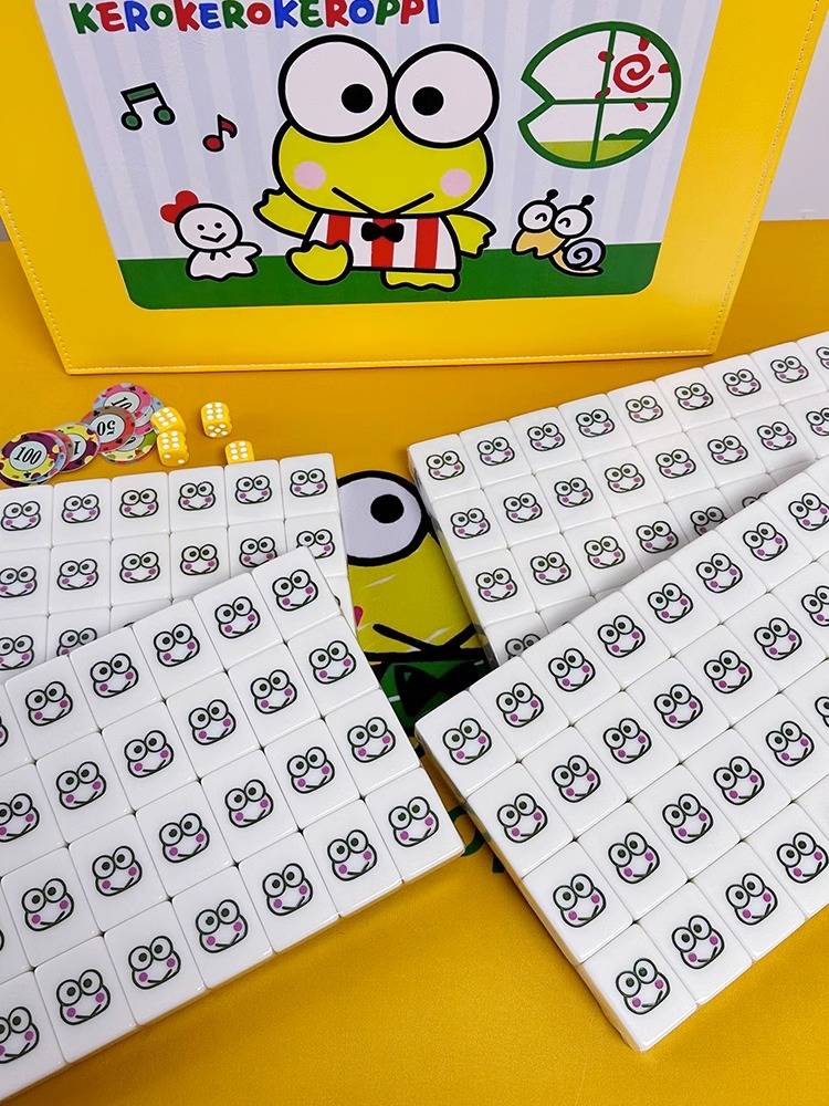 Household Mahjong hand -rubbed card net red cute green crystal jade big eye frog 40/42/44 sparrow card gift box