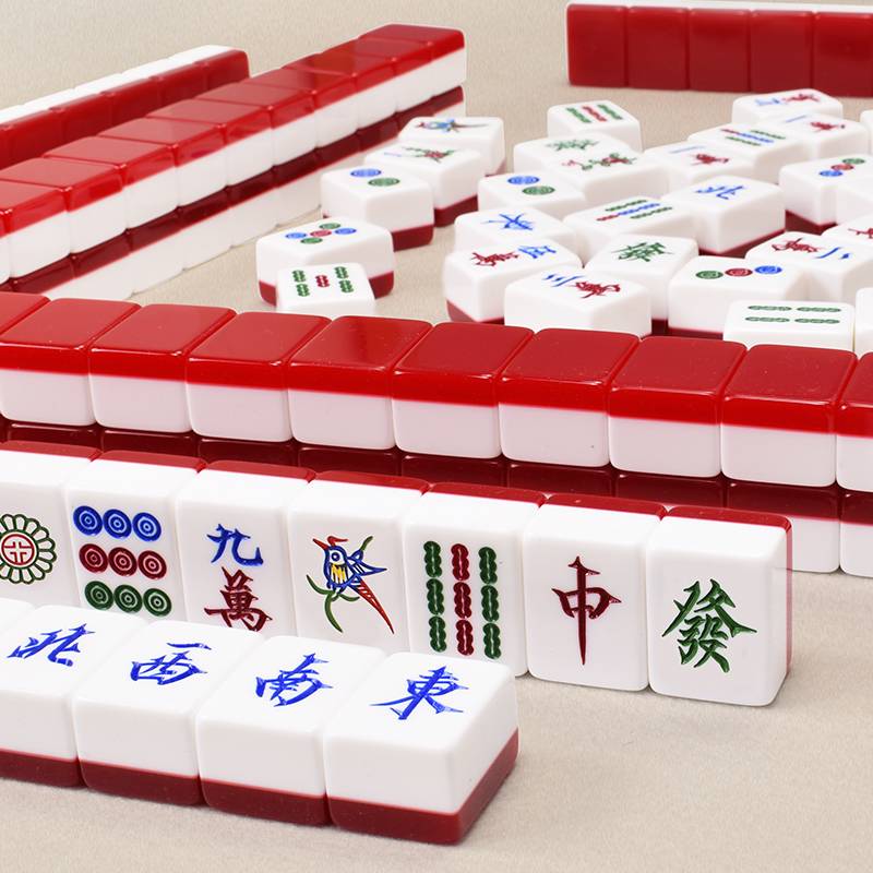 Royal Holy Mahjong Brand Family Playing Mahjong Brand Large 40mm Hand -rubs Mahjong Red and White Acki Mahjong Sparrow