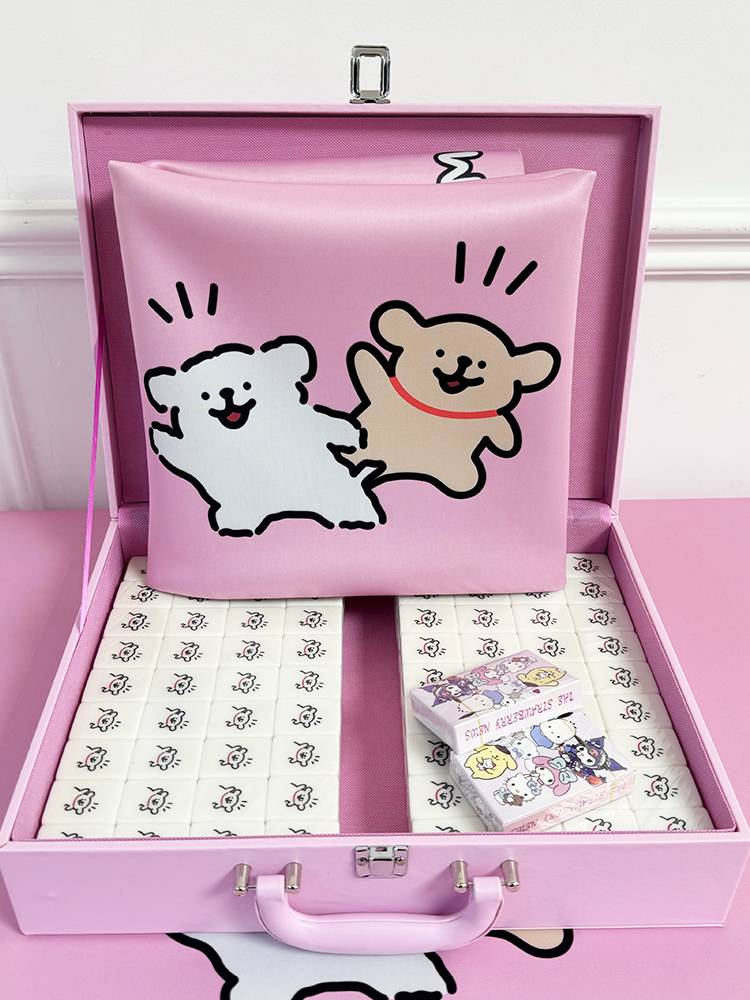 Home -rubbed Mahjong brand cute net red high face value crystal jade cute puppy 40/42/44 cartoon mahjong customization