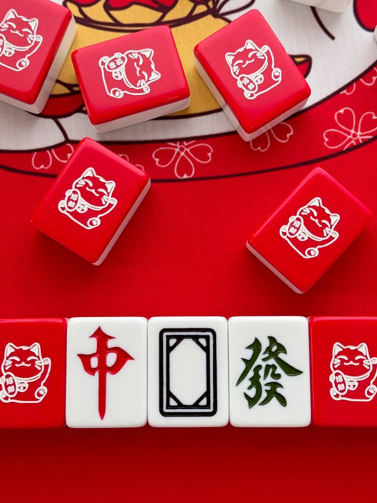 Household Mahjong hand -rubbing card, cartoon mahjong recruiting cat to send friends and elders gift 40/42/44 Sparrow