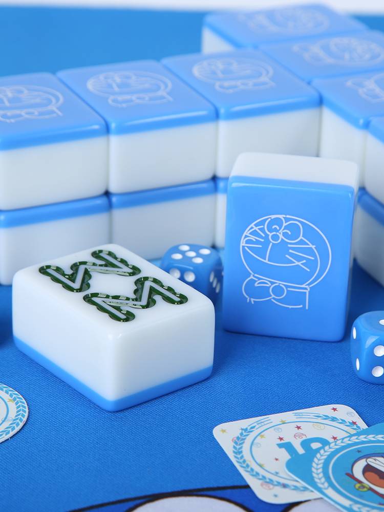 Family hand rubbing the sparrow brand cute blue fat man Mahjong card Mahjong mahjong home large 40#42#44 gift