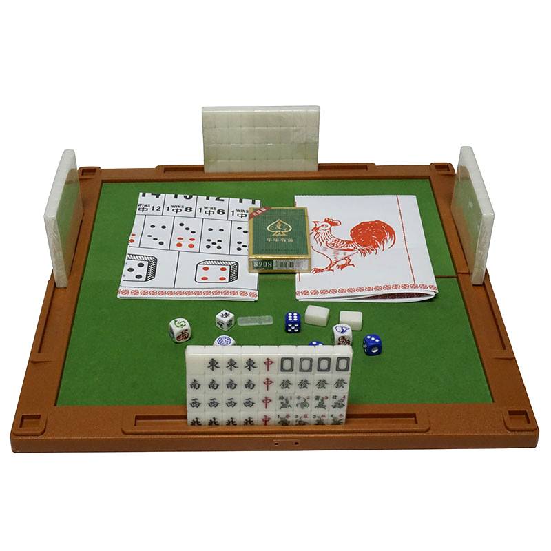 Six -in -one travel Mahjong countertop, one small mahjong fish shrimp, crab poker game mahjong