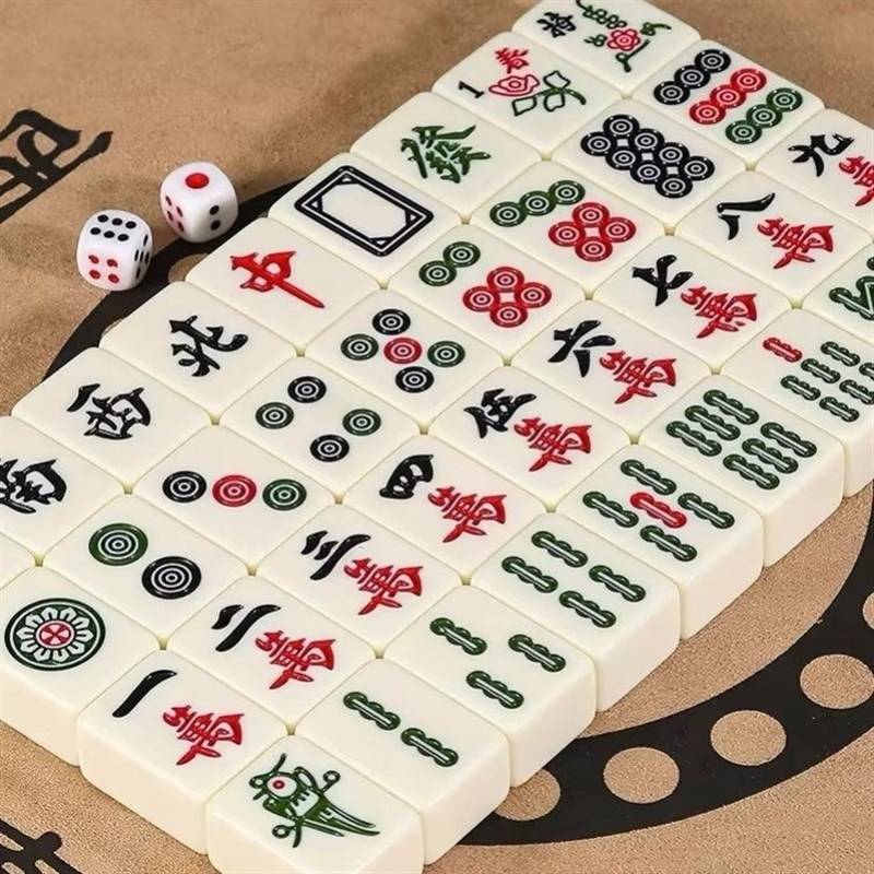 Hand -rubbing Mahjong 108 large Q -only Mahjong with family rubbing mahjong family extra large family six colors