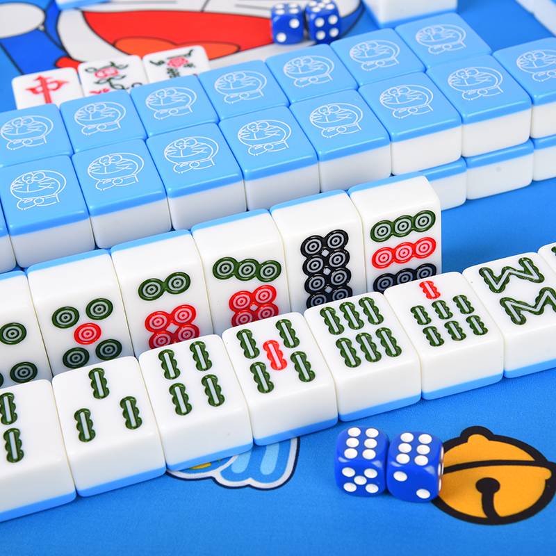 Household Cartoon Mahjong Hand -rubbed Mahjong large and large portable Mahjong personality customized mahjia future map customization