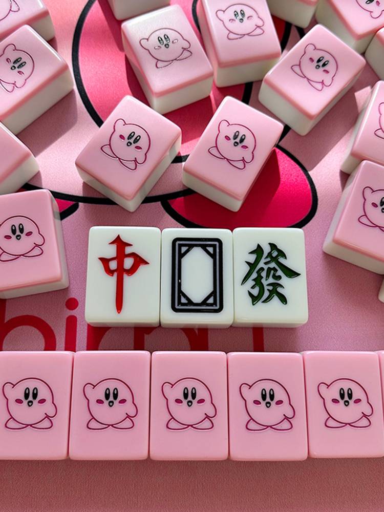 Hand -rubs Mahjong brand cartoon pink star card is cute 40/42/44 custom party Mahjong gift box