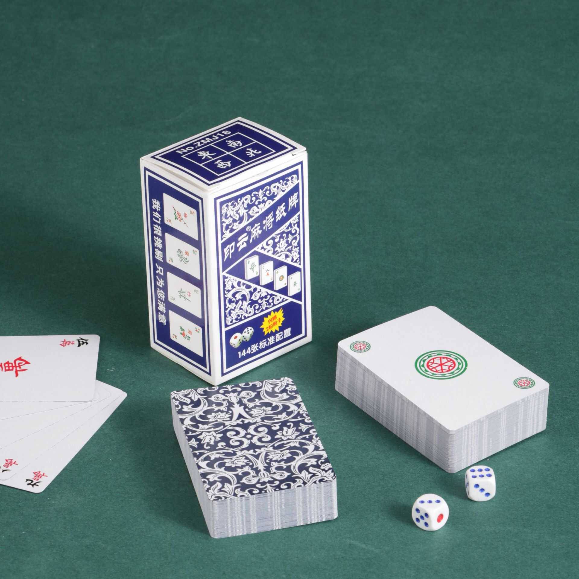 Paper Mahjong Special Poker card 144 Zhangjia use thickened waterproof durable mahjong card portable poker card