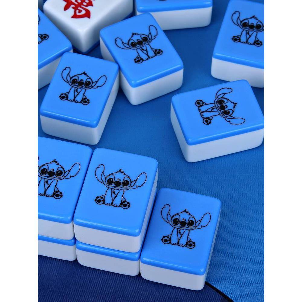 Cute home Blue Stich Card Mahjong No. 40 No. 42 44 big hand rubbing Mahjong sparrow card gift