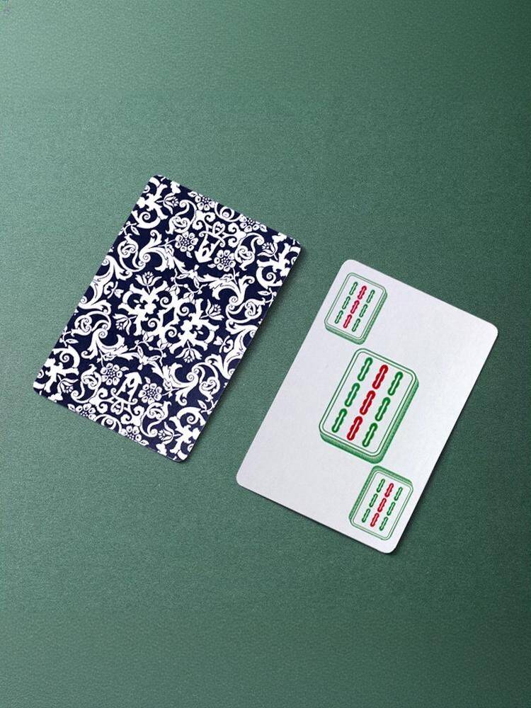Paper Mahjong special poker Mahjong brand portable PVC plastic waterproof thick wear resistance 144 sparrow cards