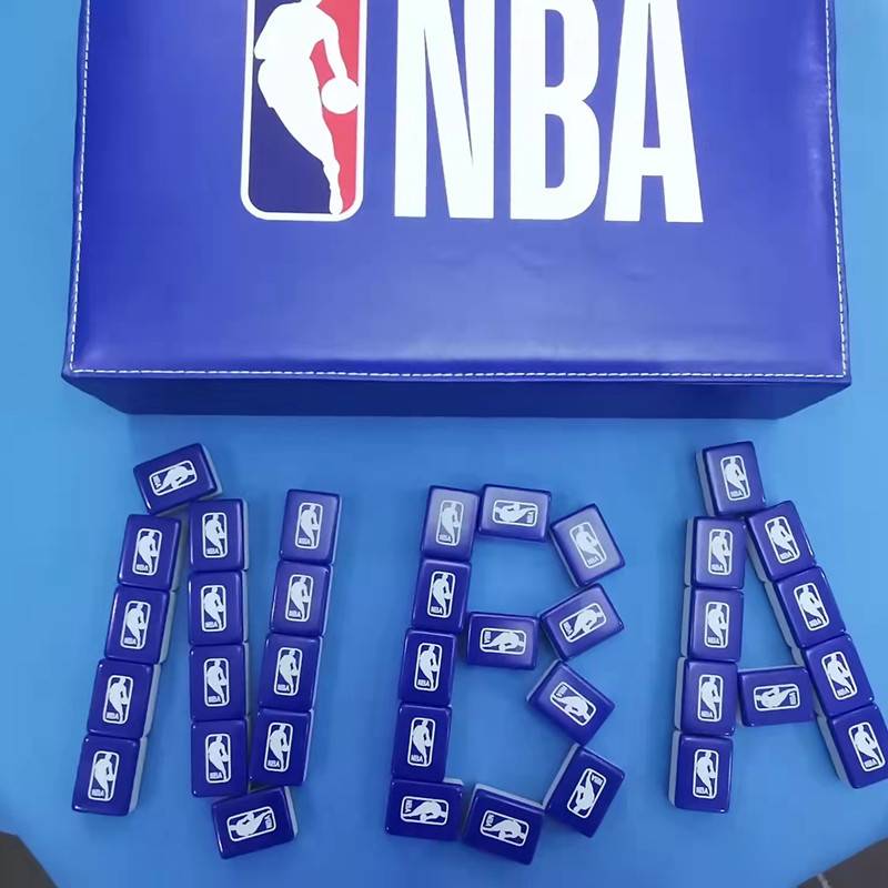 Furnishing hand rubbing Mahjong brand net red blue NBA large cartoon custom sports gift high -end tide brand Mahjong brand