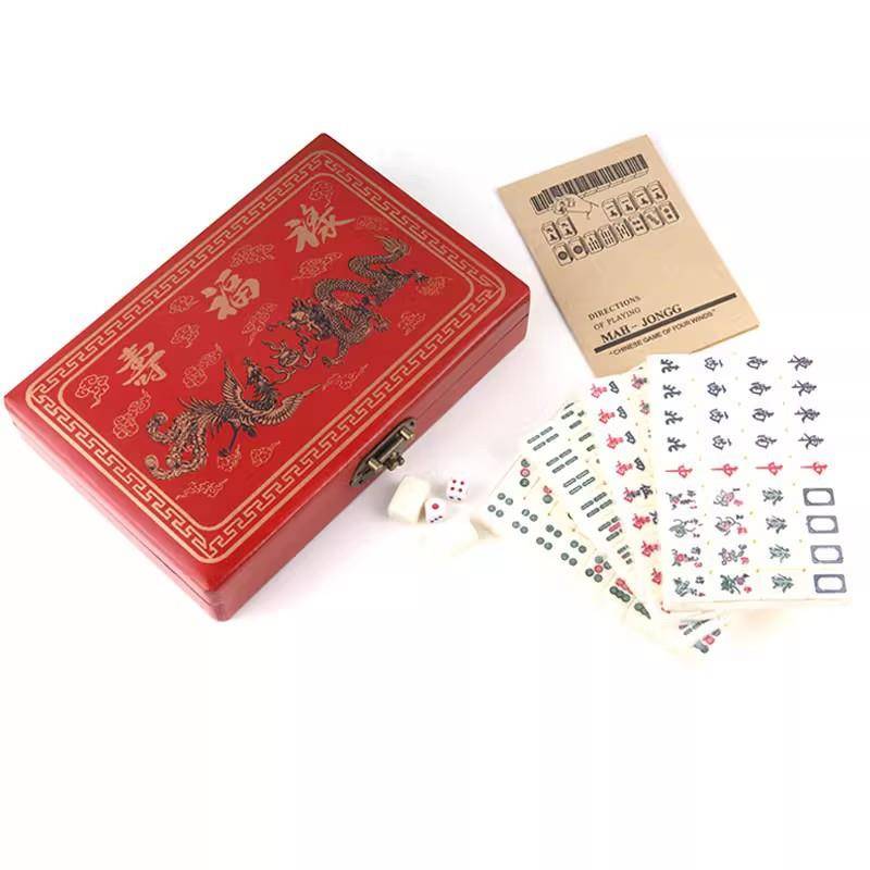 Cross-border supply of picturing mahjong in English with picturing box to show the entertainment memamine in the dormitory