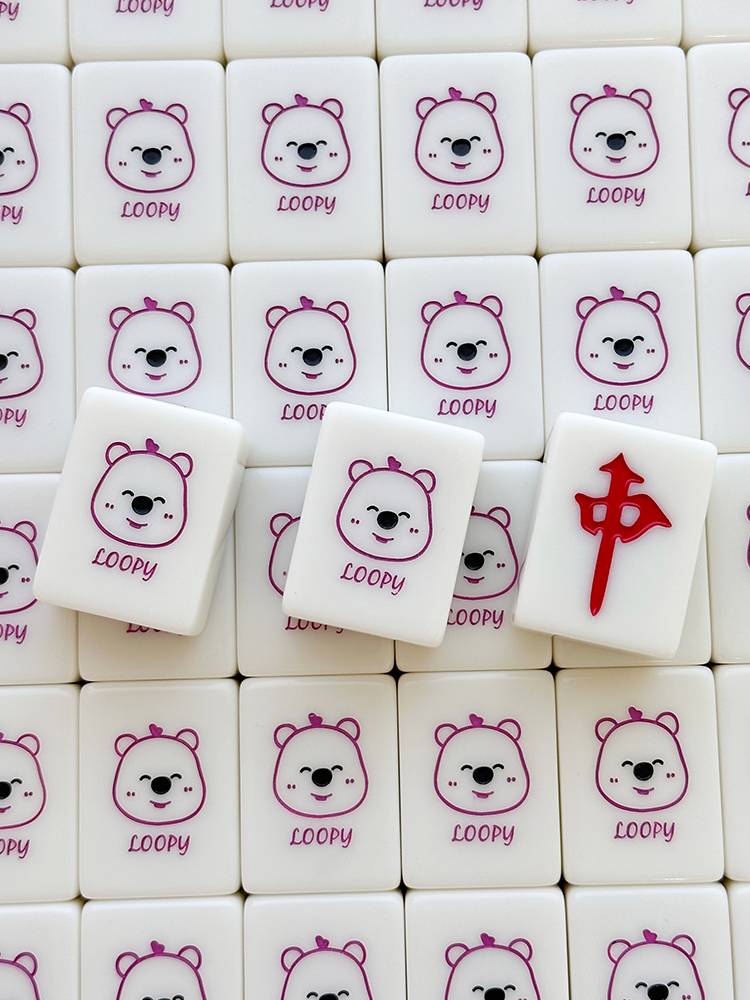 Family hand -rubbed Mahjong brand cute net red crystal Yulubi Family 40/42/44 Cartoon Mahjong card customization