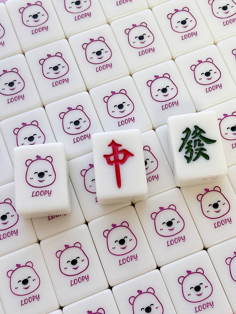 Family hand -rubbed Mahjong brand cute net red crystal Yulubi Family 40/42/44 Cartoon Mahjong card customization