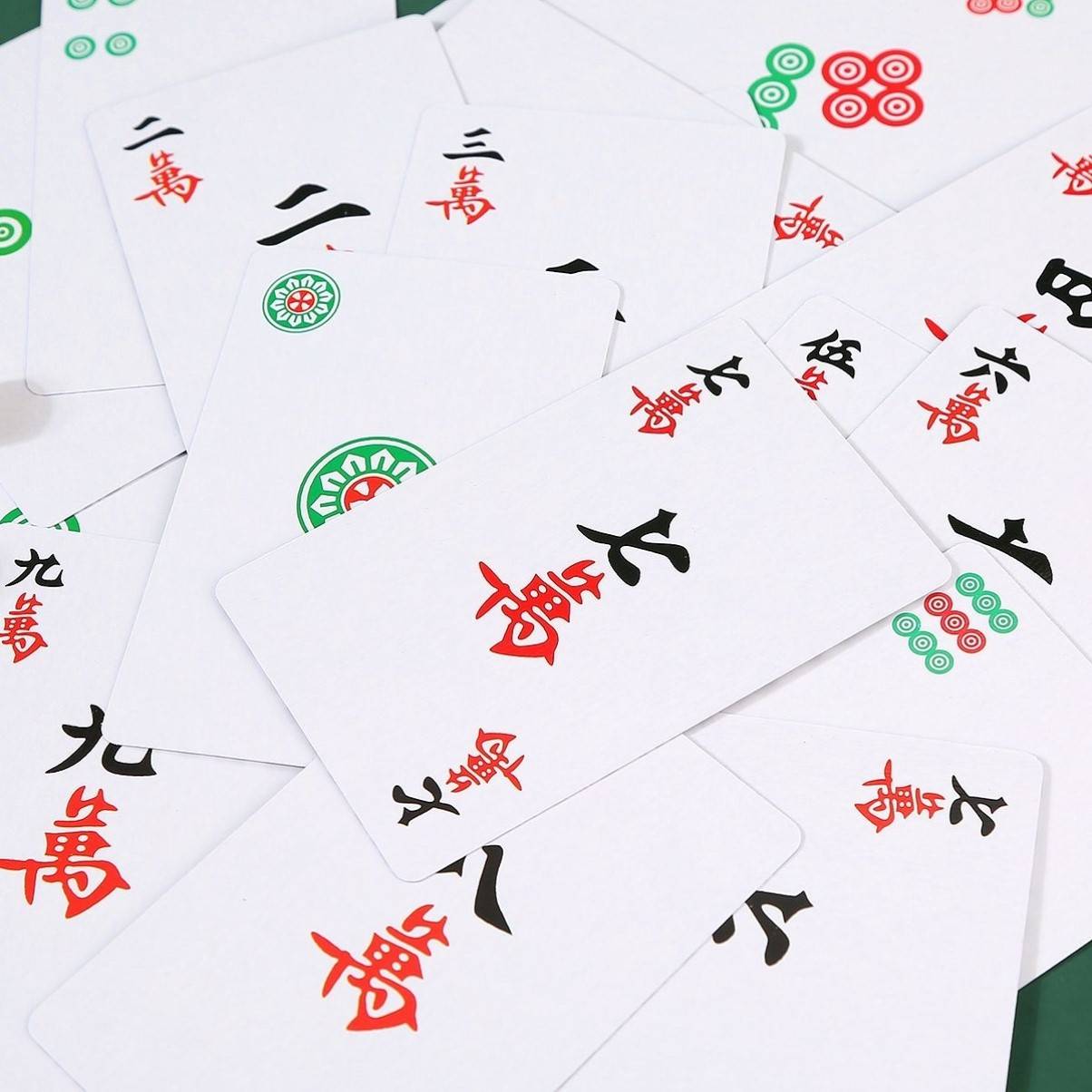 108 card Mahjong 108 thickened PVC waterproof brand plastic travel, hand hands, rubbing mini paper home mute
