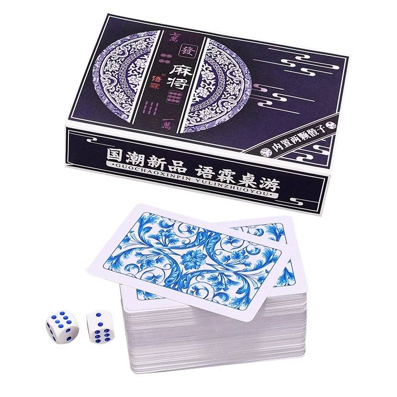 mahjong poker, waterproof, mahjong family with card travel short and small coloured plastic