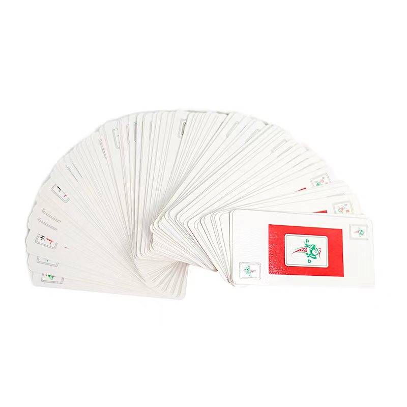 2023 Edition 148 Mahjong Cards Gift Dice Paper Mahjong Poker Tourist Narrow Edition Portable Soft Mahjong