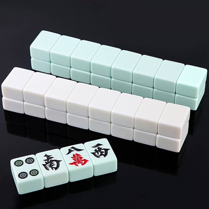 Xuanhe Jade Mahjong Family Rubbing Mahjong Brand Sichuan Mahjong 108 Zhang Jingyu Lantian Jade White 144 Chinese