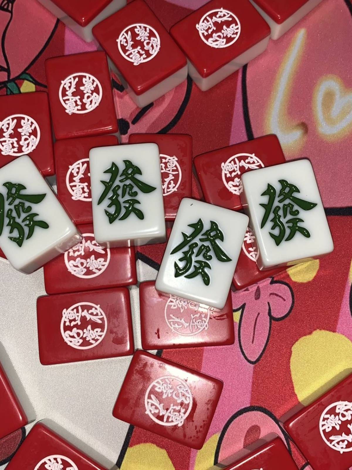 Creative National Tide Mahjong Original Blessing Red Custom Birthday Party Douyin Dormitory Birthday Gifts Good Luck