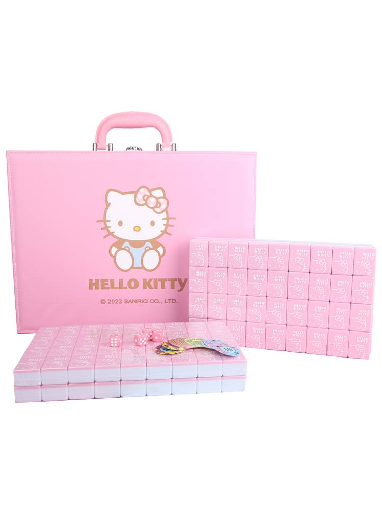 Genuine authorized hellokitty pink hand rubbing Kaiti cat mahjong brand cute cartoon large couture