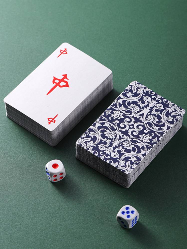 mahjong poker, waterproof, waterproof mahjong family with 144 card shorts and a thick little dice