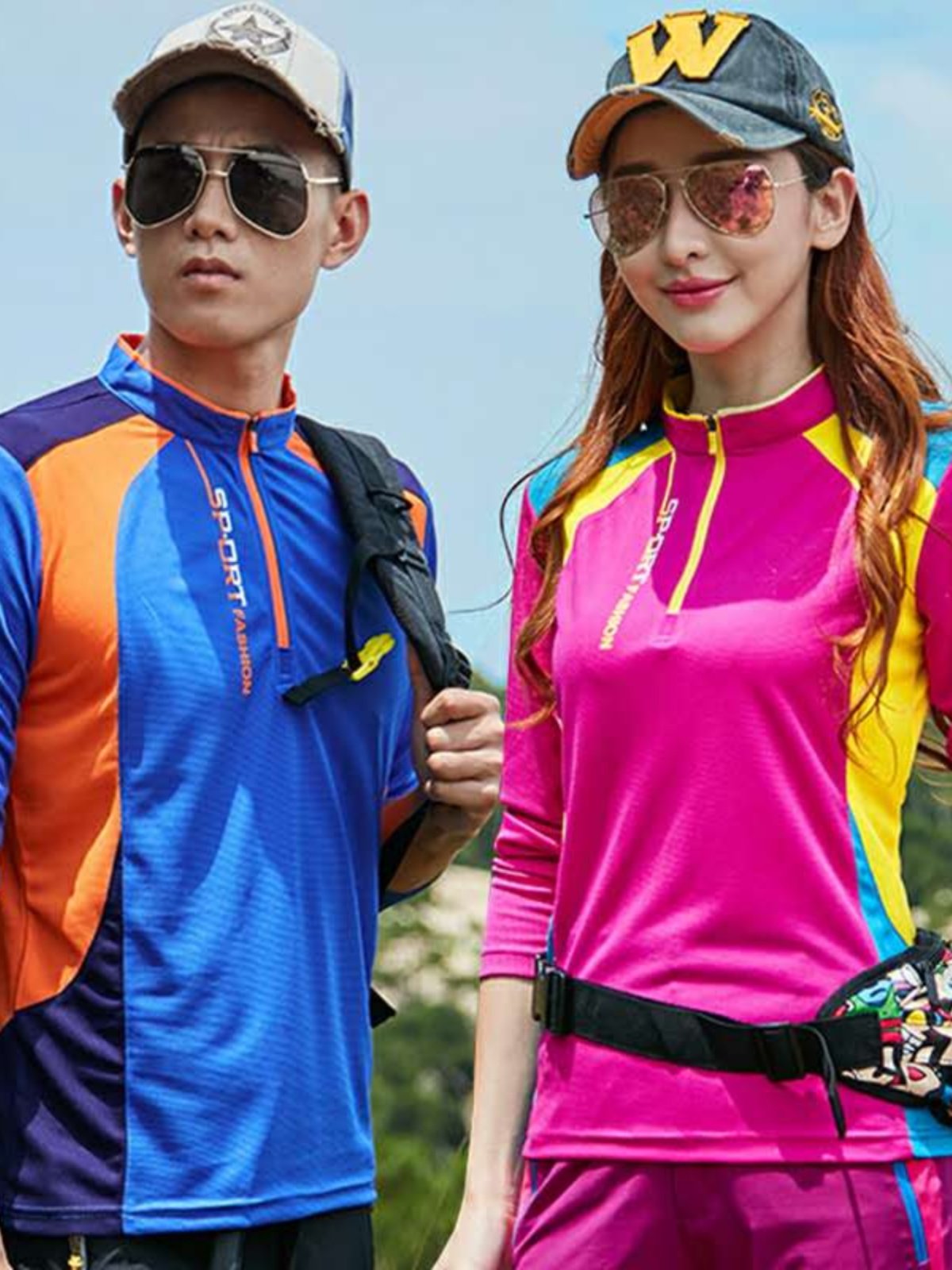 LONG-SLEEVED-DRY GIRL WITH SHORT-SLEEVE T-SHIRTS, MAN RUNNING IN A SUNPROOF AIR JACKET TO CUSTOMIZE
