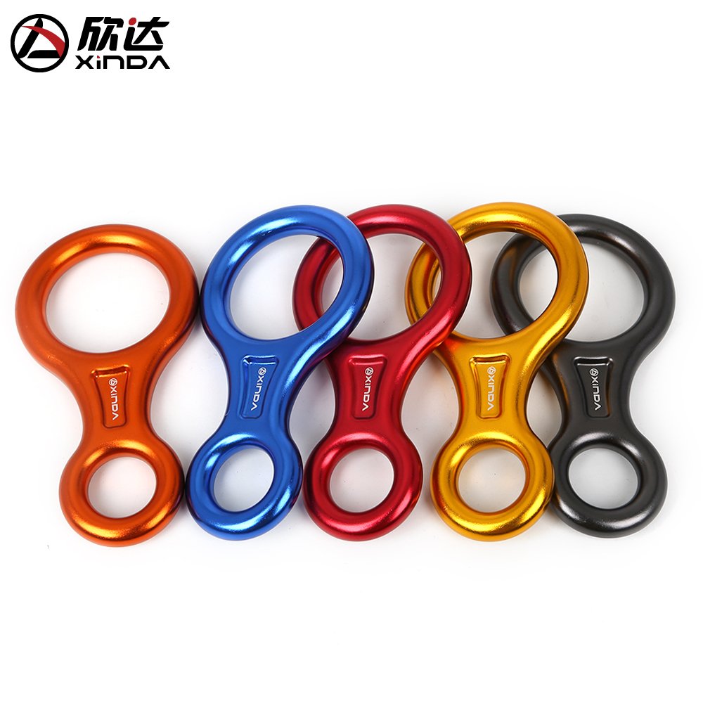 Hindal's 8-word-ring descendor slow-down-slide-protector climbs with a 45-kn ring