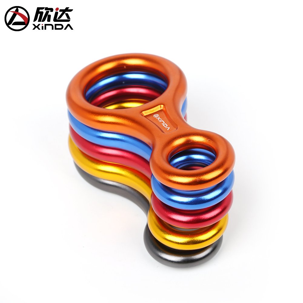 Hindal's 8-word-ring descendor slow-down-slide-protector climbs with a 45-kn ring