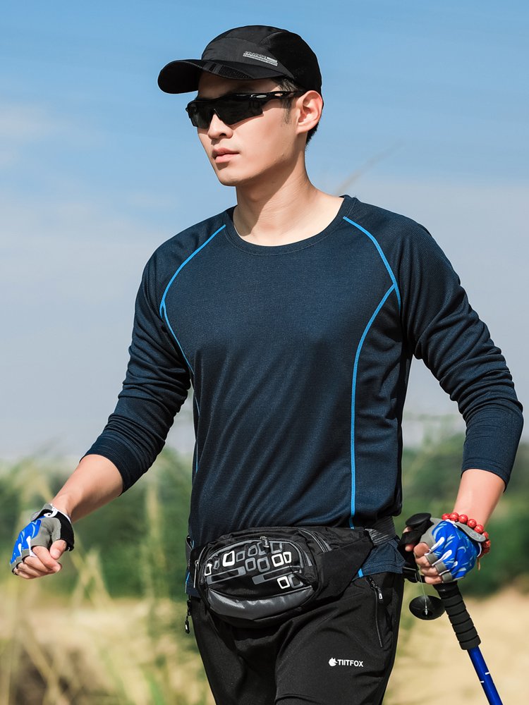 Summer drying t-shirts for men and women in sports, walkers and exercise, large-scale outdoor drying, long-sleeved T-shirts