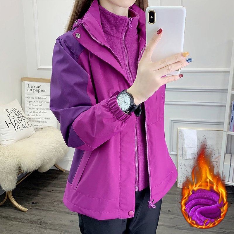 A purple turban jacket for a woman with 2024 new velvet and a thicker mid-aged man can untangle her