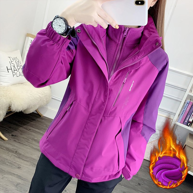 A purple turban jacket for a woman with 2024 new velvet and a thicker mid-aged man can untangle her