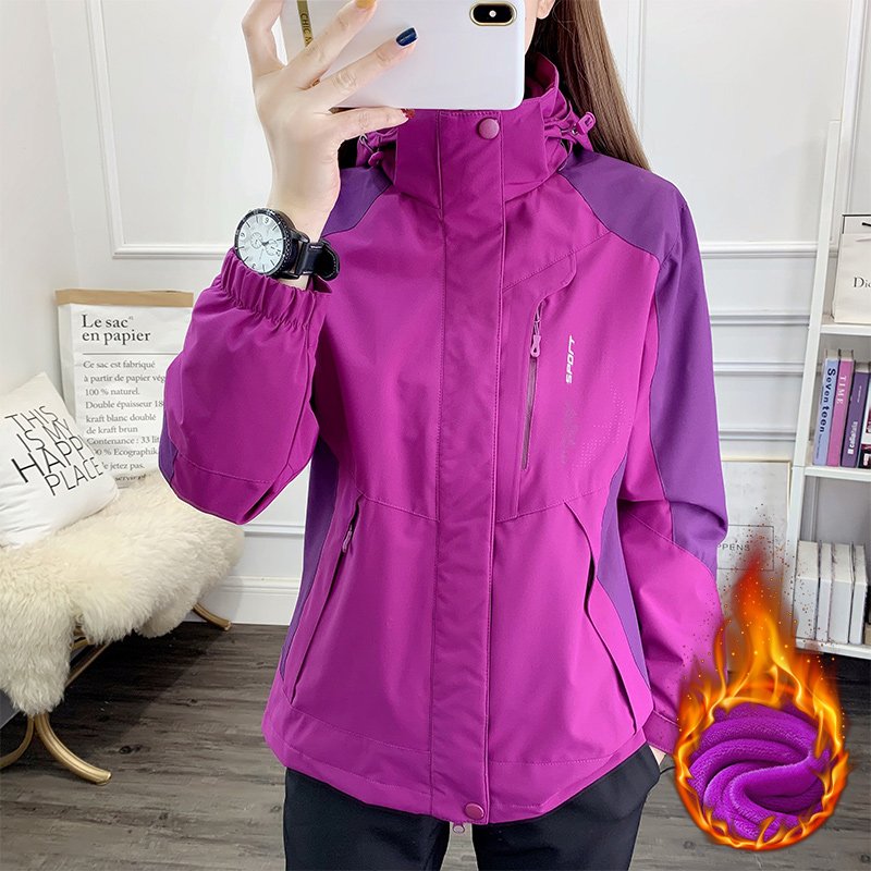 A purple turban jacket for a woman with 2024 new velvet and a thicker mid-aged man can untangle her