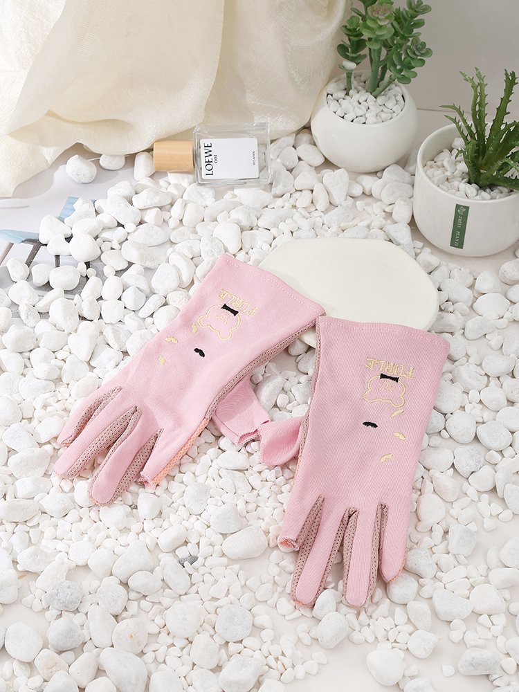 Sun-proof gloves, UV-free summer ice-sliding, black-sliding, cycling, touch-screen women