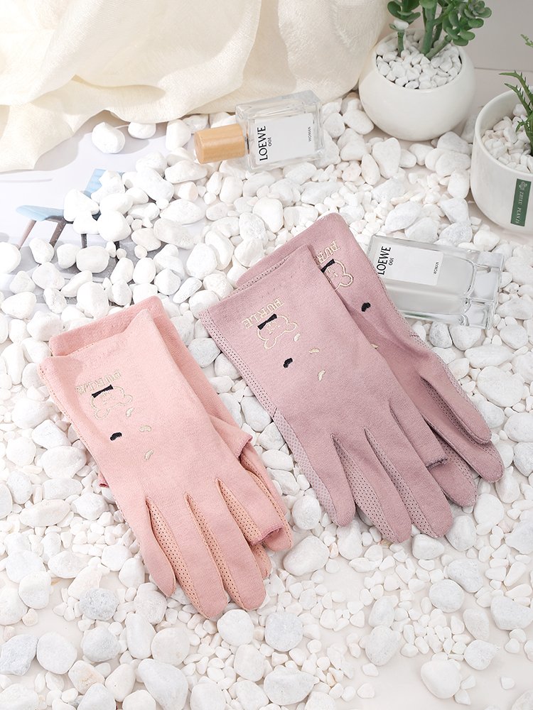 Sun-proof gloves, UV-free summer ice-sliding, black-sliding, cycling, touch-screen women