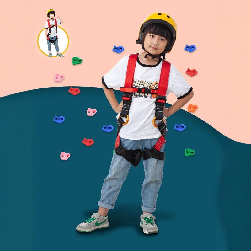 The five-point seatbelt outdoor extension to protect the children's body from a rock-crawling safety rope