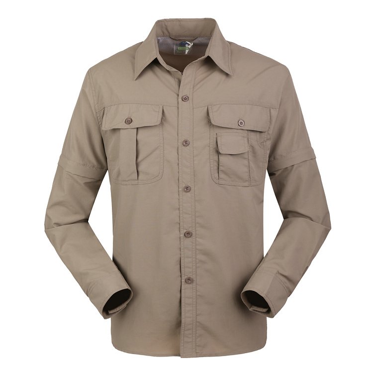 Two long-sleeved outdoor dry shirts can be removed and sweated and air-retarded man uphill dry pants