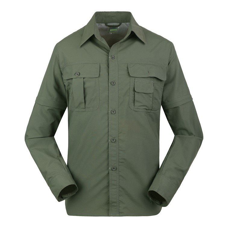 Two long-sleeved outdoor dry shirts can be removed and sweated and air-retarded man uphill dry pants