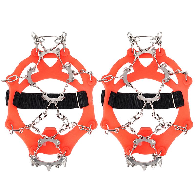 Outdoor stainless steel 13-tooth ice-crawling, skate-resistant, ski-claw-resistant, skate-chain-capped