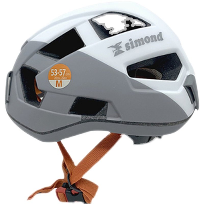 Simond Simon rides ice-crawling speed-penetrating caves with a super-light tracer to the mountain climbing helmet outside the stream