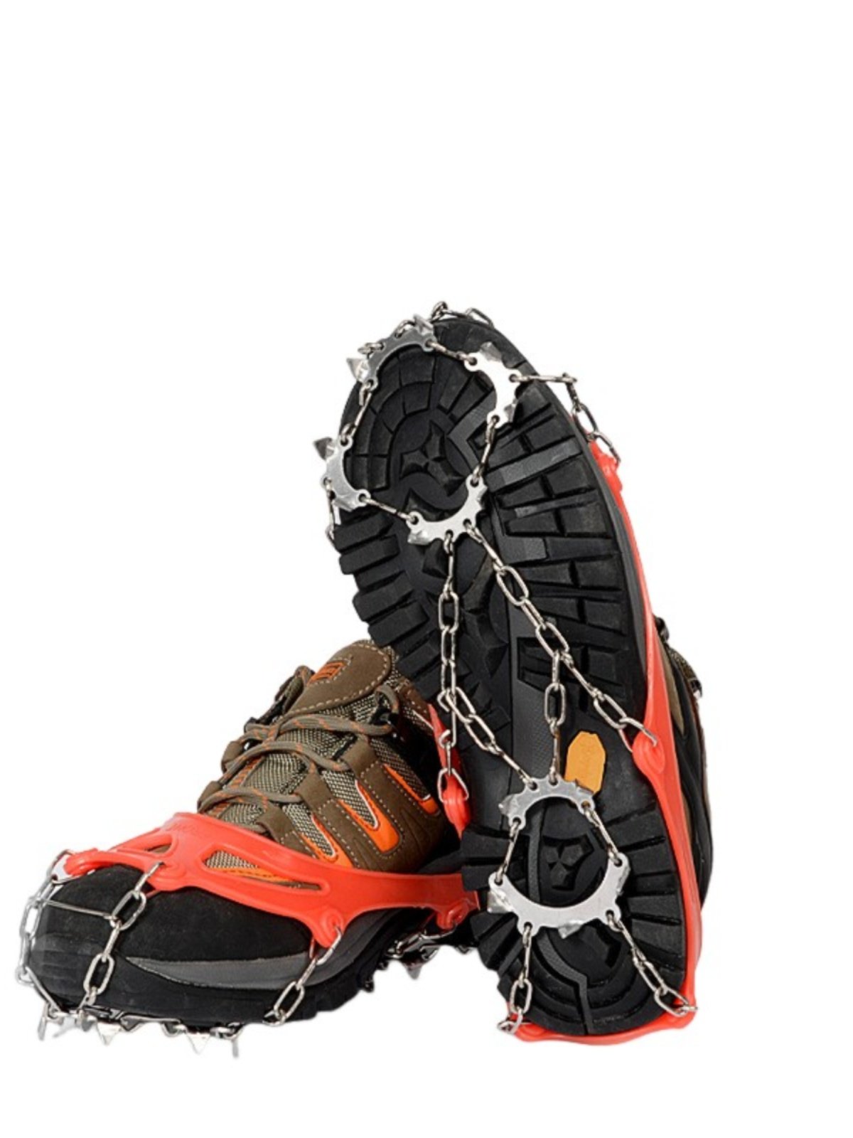 Outdoor stainless steel 13-toothed ice-crawling, snow-crawling, winter ski-resistant shoe-laced ice-clap